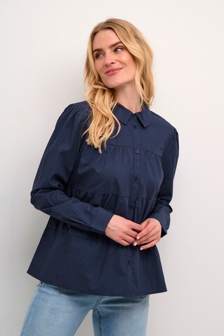 Chemisier 'Malinka' Cream en bleu : devant