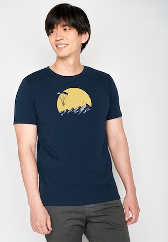 GREENBOMB Shirt 'Nature Sky Bike' in Blue: front