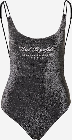 Karl LagerfeldBustier Jednodijelni kupaći kostim - crna boja: prednji dio