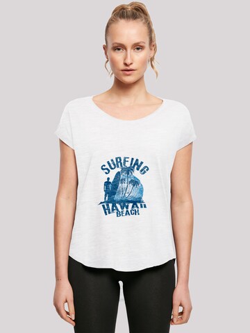 F4NT4STIC Shirt 'Hawaii Surf Beach Summer' in Wit: voorkant