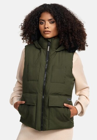 NAVAHOO Vest 'Zimthäschen XIV' in Green: front
