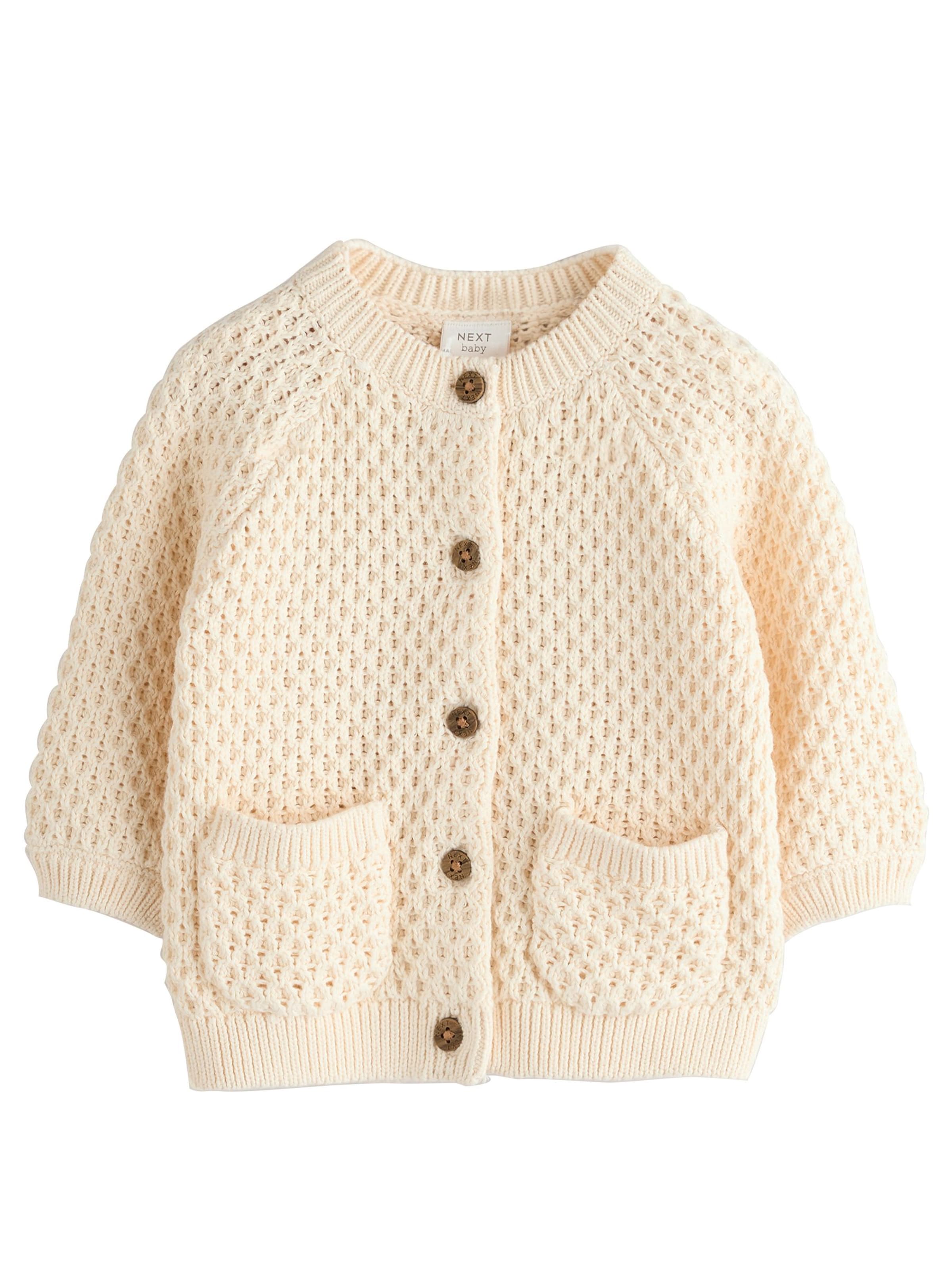 Next Knit cardigan in Beige: front