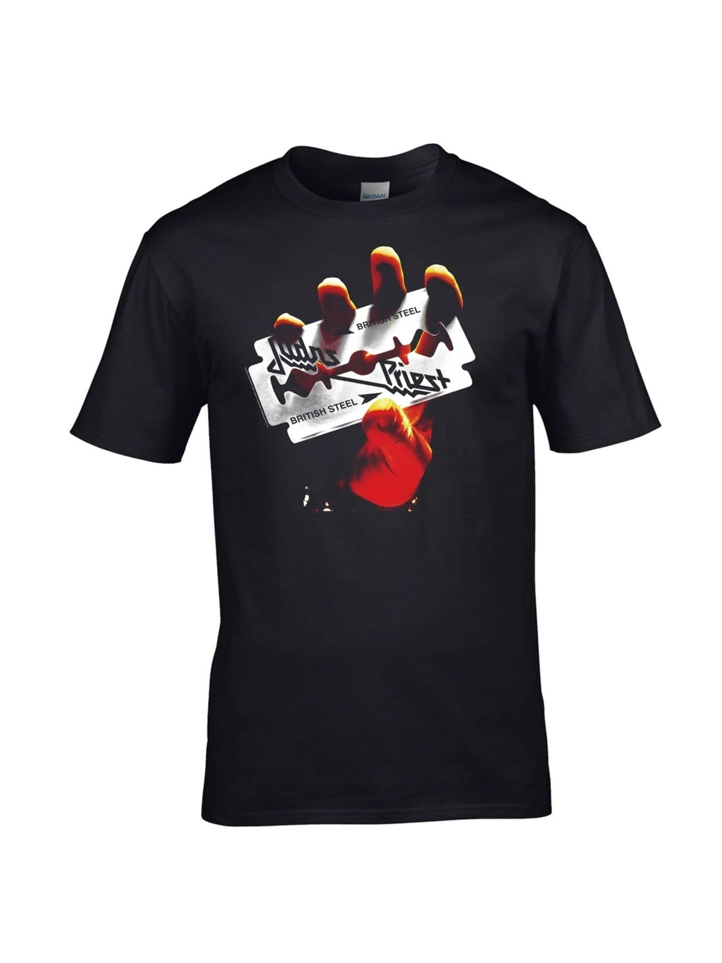Maglietta 'Judas Priest British Steel' di Rockshirts in nero: frontale