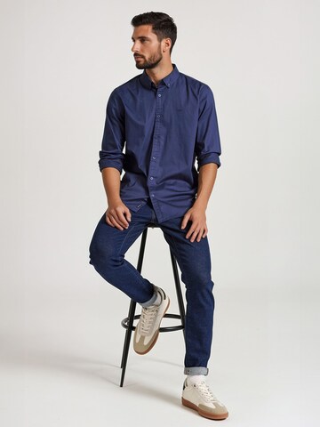 Coupe regular Chemise Funky Buddha en bleu