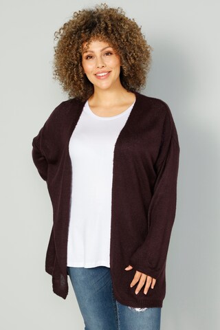 MIAMODA Knit Cardigan in Red: front