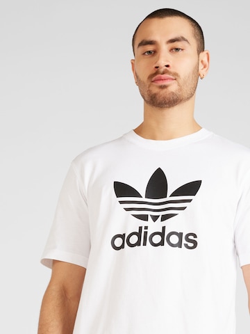 balta ADIDAS ORIGINALS Marškinėliai 'Adicolor Trefoil'