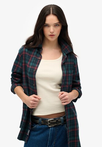 Superdry Regular fit Blouse in Groen: voorkant