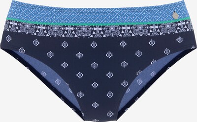 LASCANA Cueca biquíni em azul / navy / verde / branco, Vista do produto