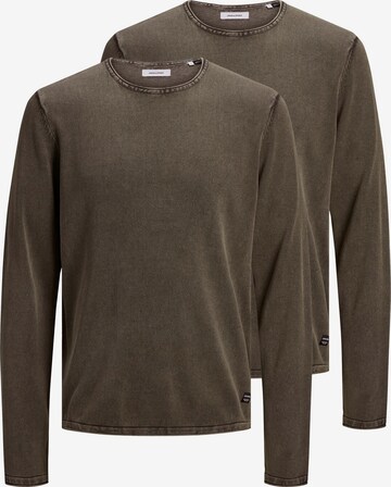 JACK & JONES Sweater 'Leo' in Brown: front