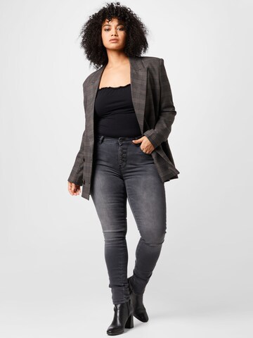 ONLY Carmakoma Skinny Jeans 'Vicky' in Schwarz