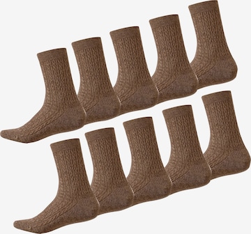 Millo Socks 'Cosy Twist 10' in Brown: front