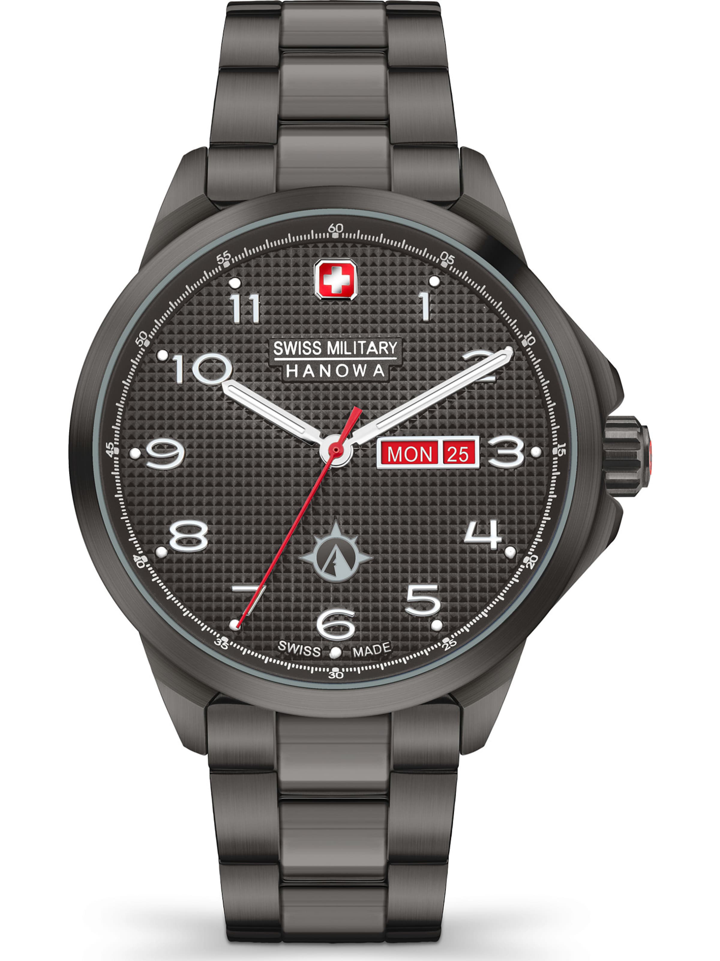 SWISS MILITARY HANOWA Analoog horloge 'Puma' in Grijs: voorkant