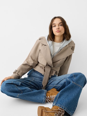 Bershka Mantel in Grau