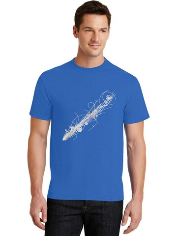 HUSKSWARE Shirt 'Herren T-Shirt mit Motivprint'‌‌‌‌‌‌‌‌‌ in Blau: Vorderseite