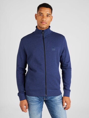 BOSS Orange Sweatvest 'Zestart' in Blauw: voorkant