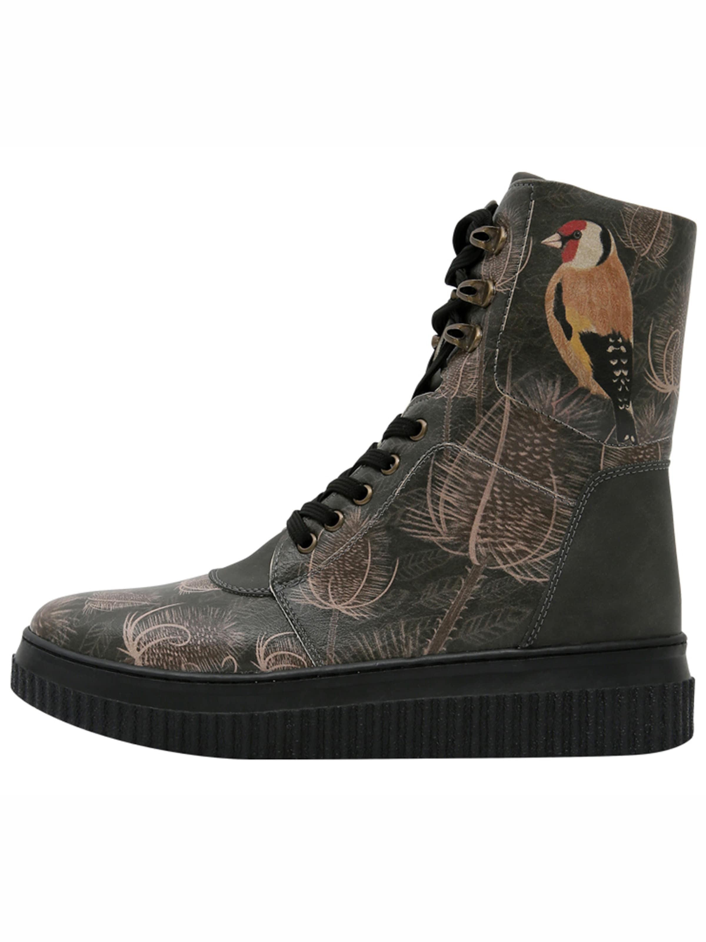 DOGO Schnürstiefel 'Goldfinch'‌‌‌‌‌‌‌‌‌ in Grau: Vorderseite