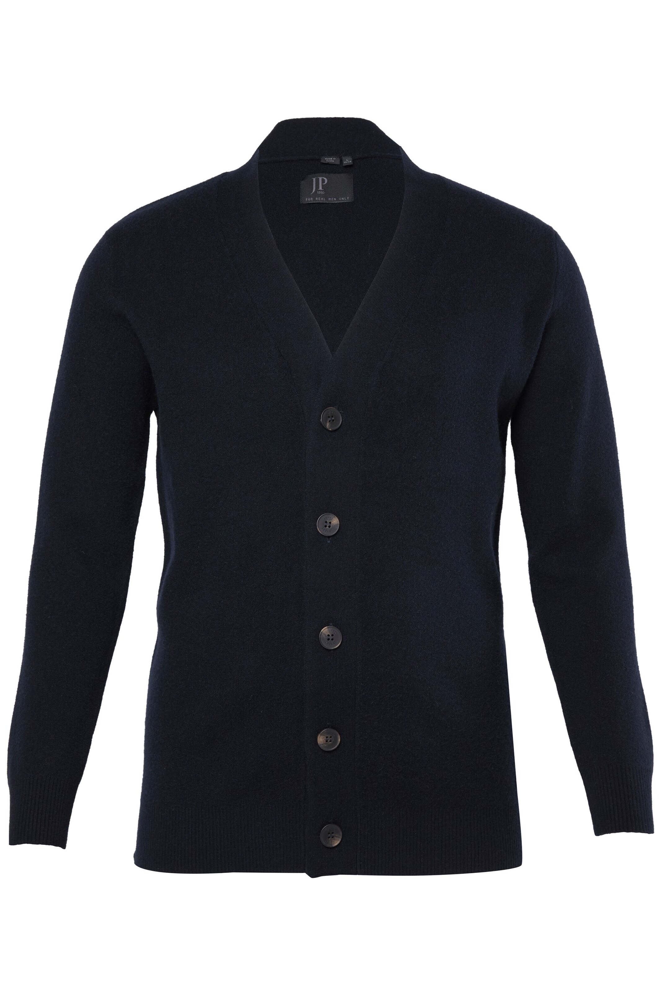 JP1880 Gebreid vest in Blauw: voorkant