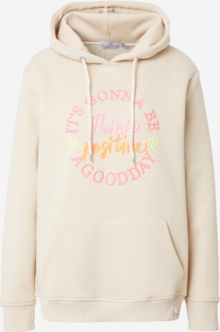 Zwillingsherz Sweatshirt 'Delinda' in Beige: front