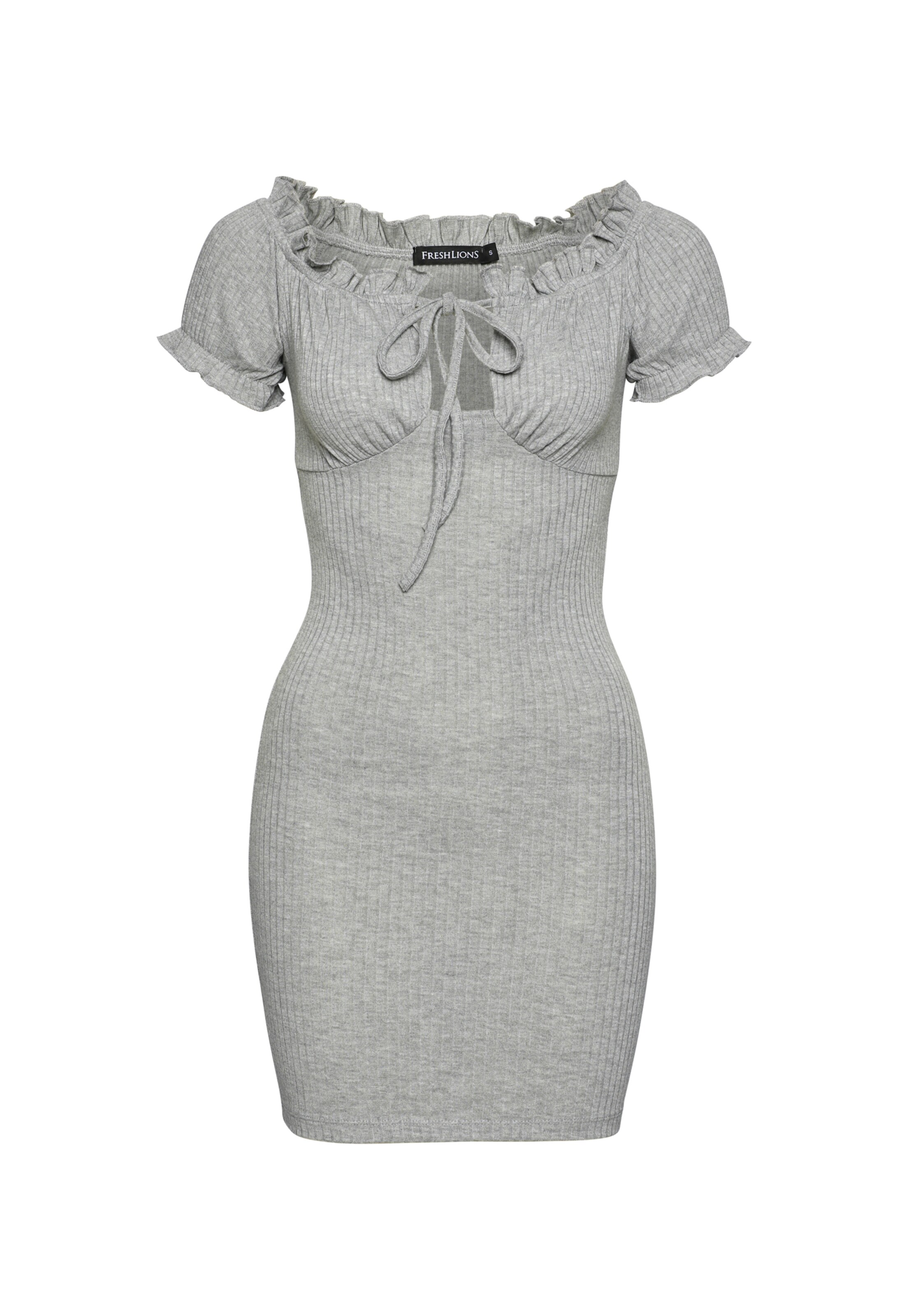 FRESHLIONS Sommerkleid 'Rahel' in Grau: Vorderseite