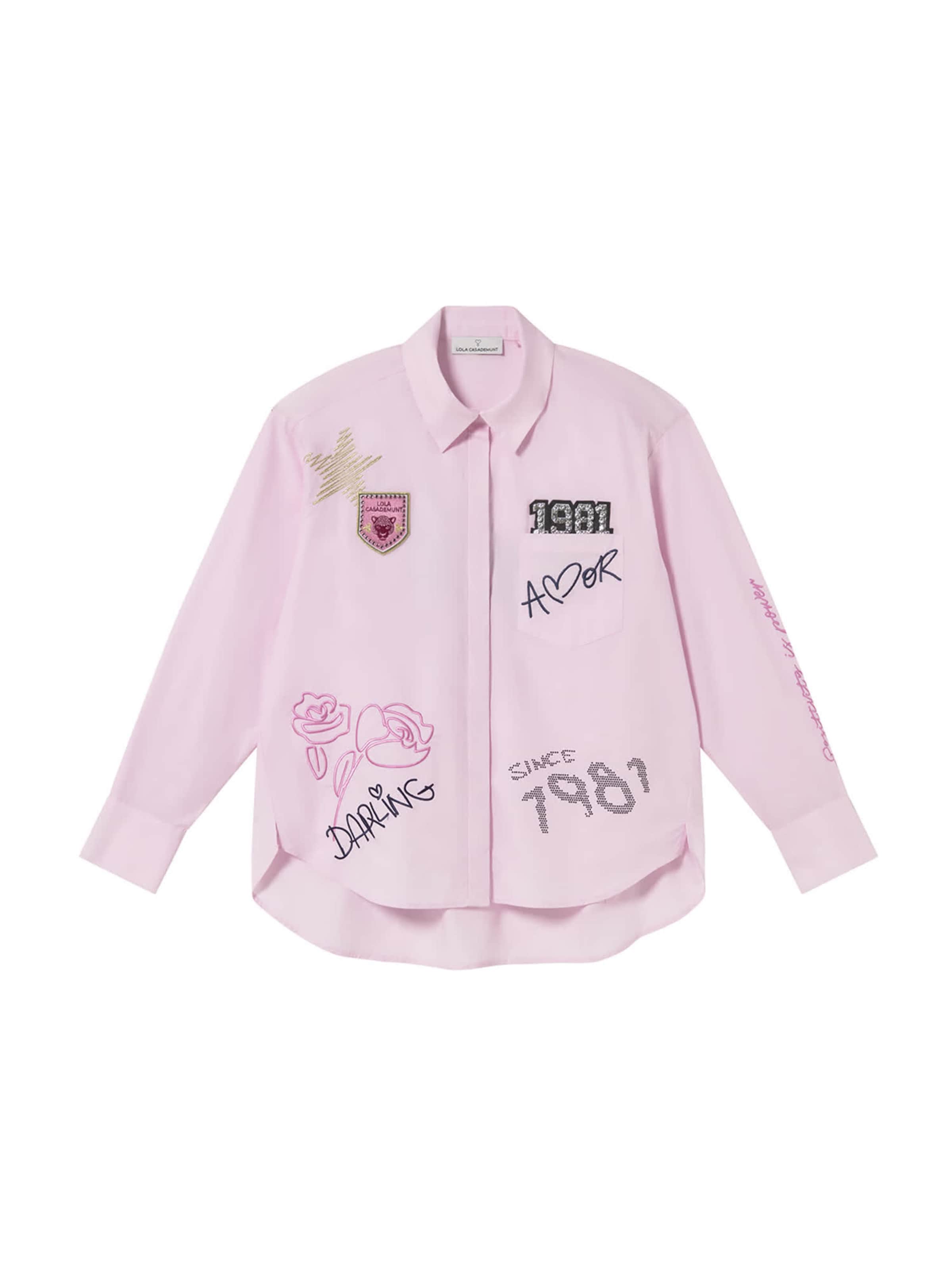 Camicia da donna di Lola Casademunt in rosa: frontale