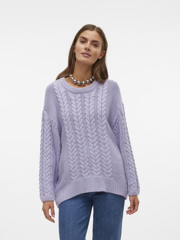 VERO MODA Pullover 'SVEACABLE ' i lilla: forside