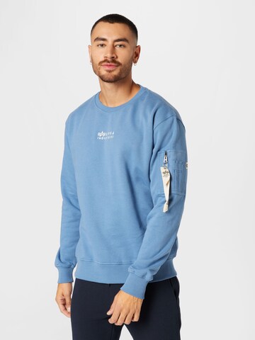 ALPHA INDUSTRIES Sweatshirt in Blauw: voorkant