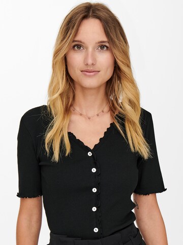 ONLY Koszulka 'Laila Button' w kolorze czarny