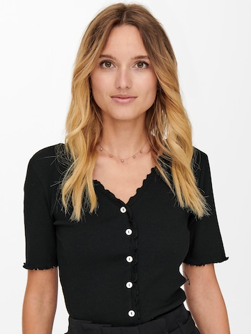 ONLY - Camiseta 'Laila Button' en negro