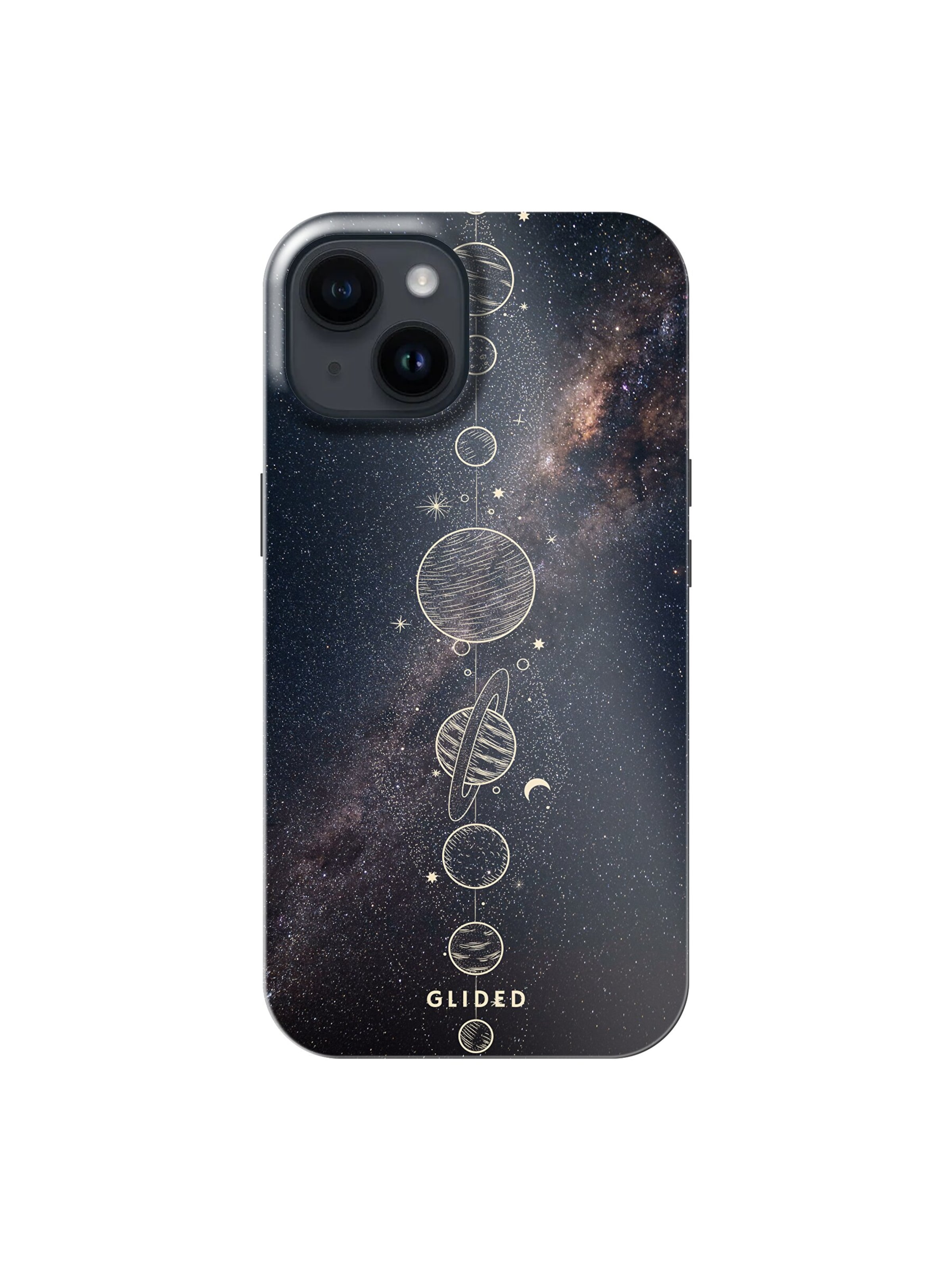 Glided Smartphone Case 'Planets Glided Handyhülle' in Black: front