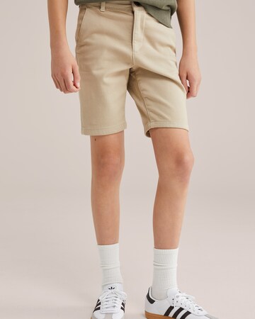 WE Fashion - Slimfit Calças em bege: frente