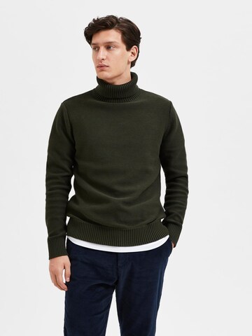 Pull-over 'AXEL' SELECTED HOMME en vert : devant