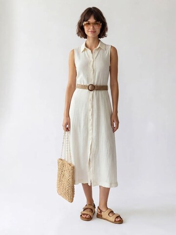 MixRay - Vestidos camiseiros em branco: frente