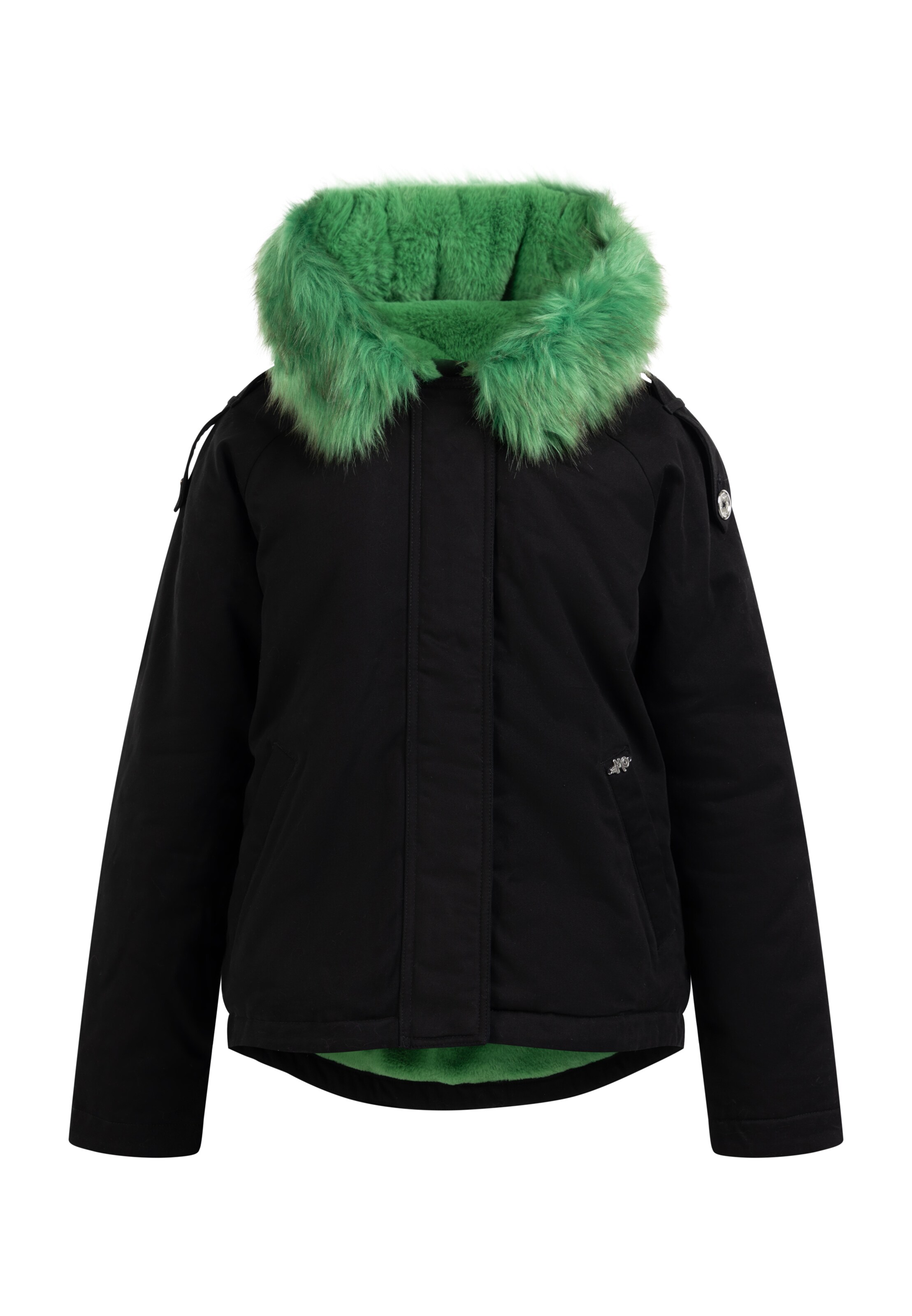Veste d’hiver swirly en noir : devant