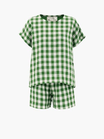 AmourLinen Pyjama 'Cloud Nine'‌‌‌‌‌‌‌‌ in Grün: Vorderseite