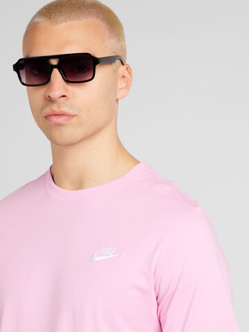 Nike Sportswear Средняя посадка Футболка 'CLUB' в Ярко-розовый