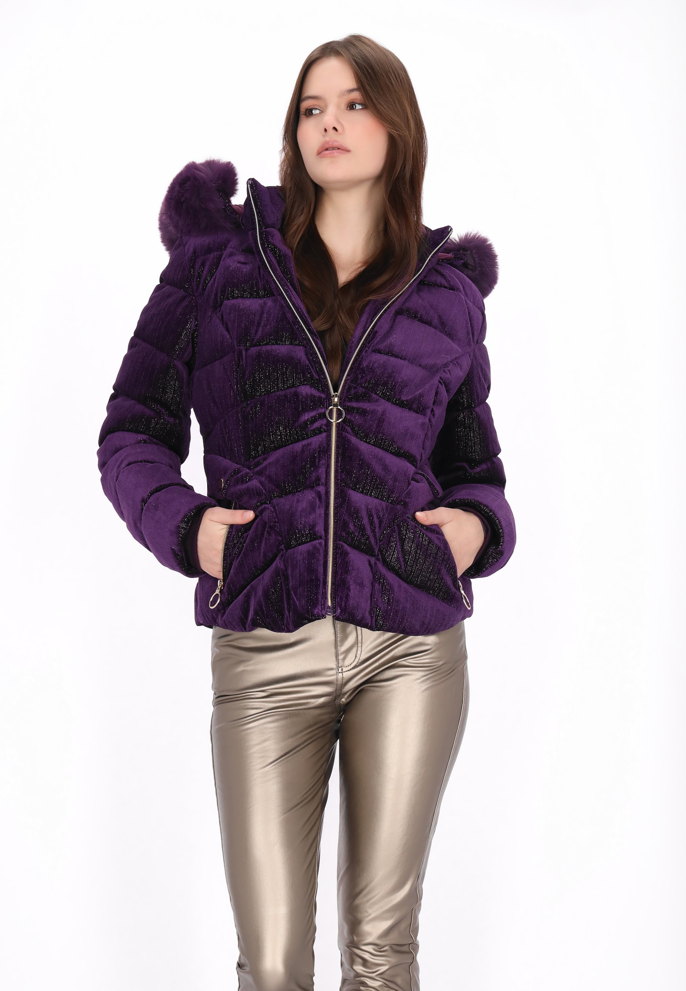 myMo at night Winter Jacket in Purple: front