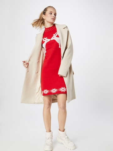 PIECES Knitted dress 'FIRA' in Red