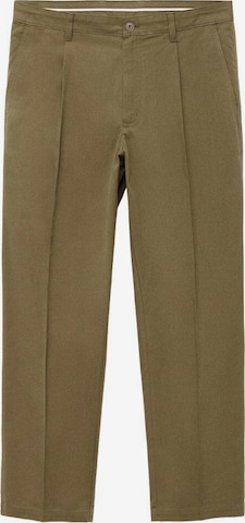 MANGO MAN Pleat-Front Pants 'Alicudi' in Green: front