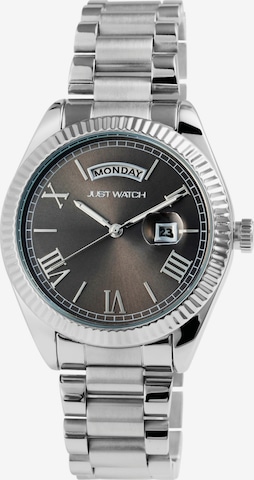 Just Watch Analog Watch 'Luka, Datumsanzeige' in Silver: front