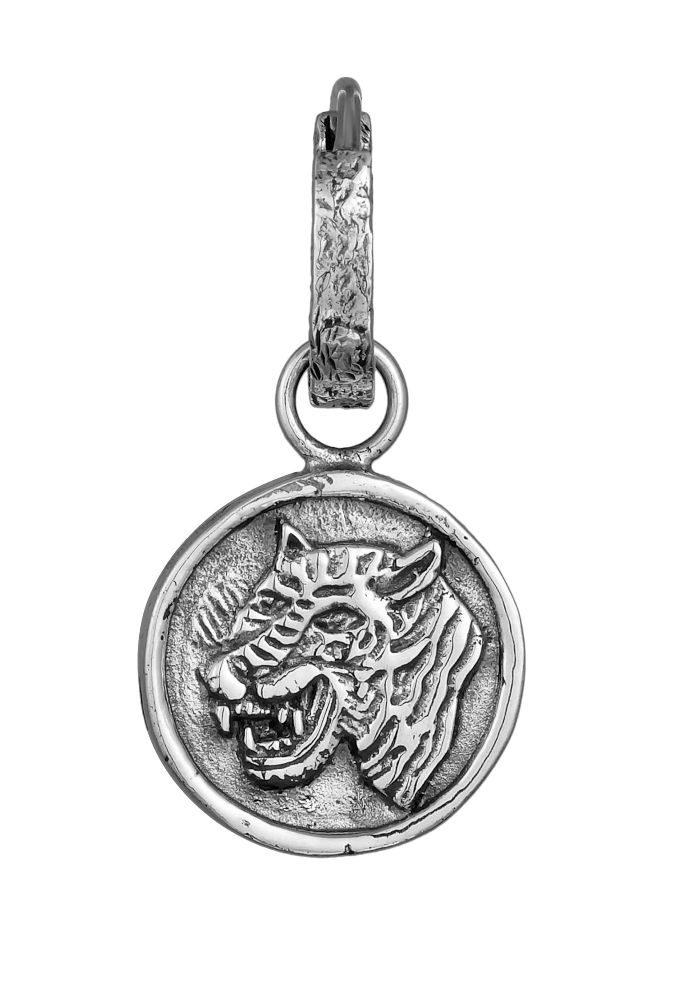 Haze&Glory Oorbel 'Tiger' in Zilver: voorkant
