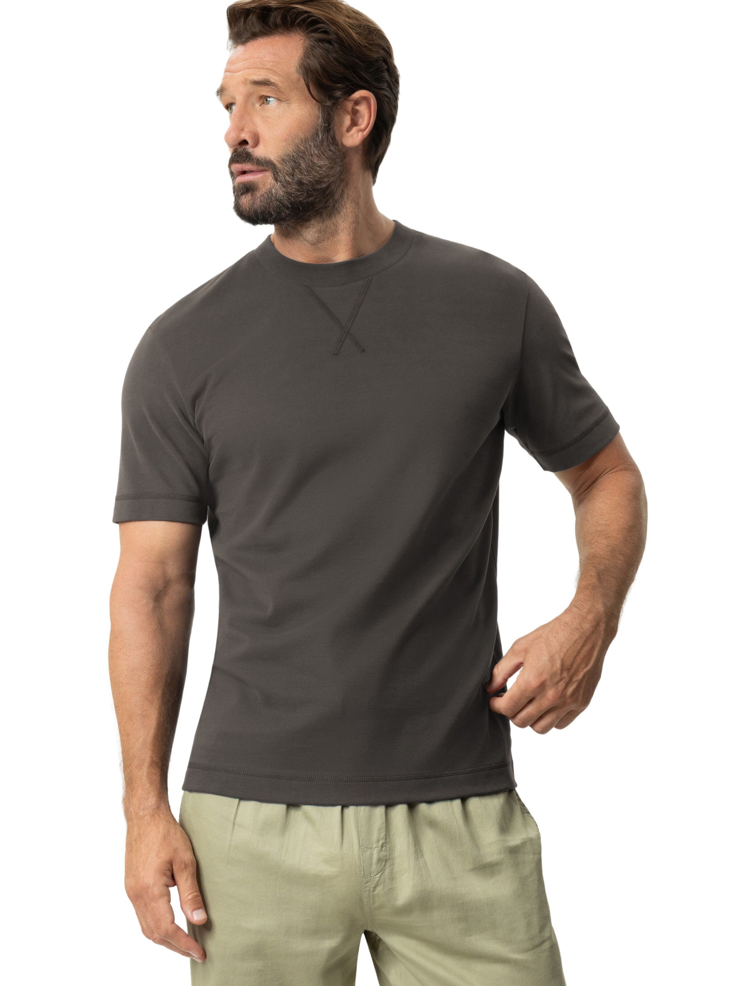 Mey T-Shirt ' Serie Serious Essentials ' in Braun: Vorderseite