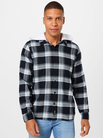 HOLLISTER Regular fit Button Up Shirt in Black: front