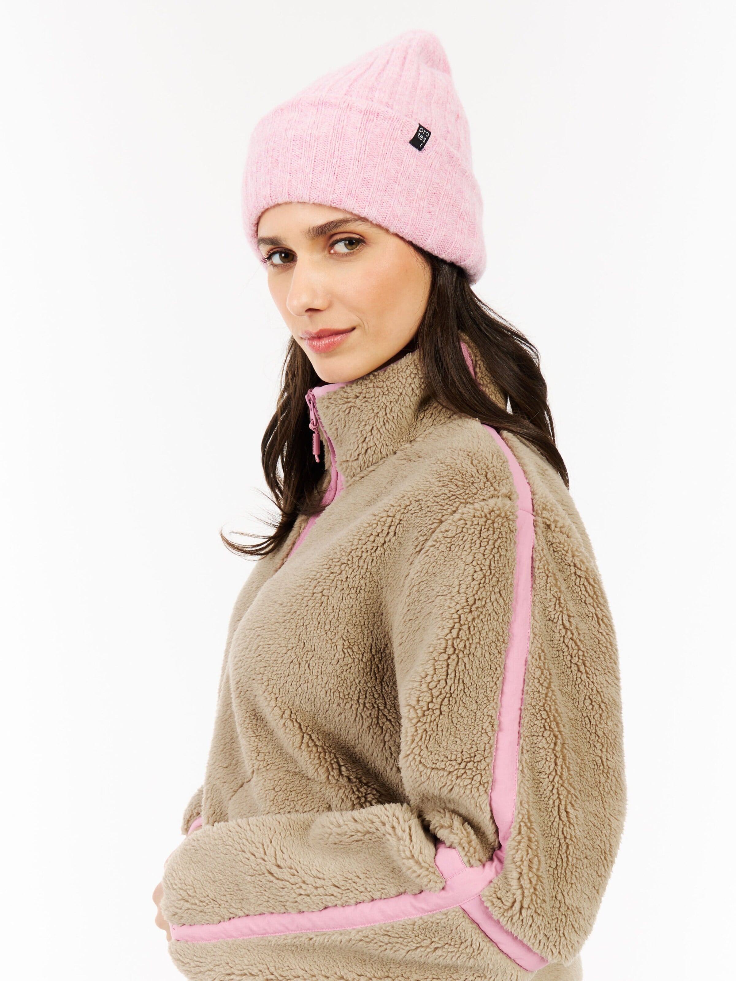 PROTEST Fleece jacket 'PRTRed' in Pink