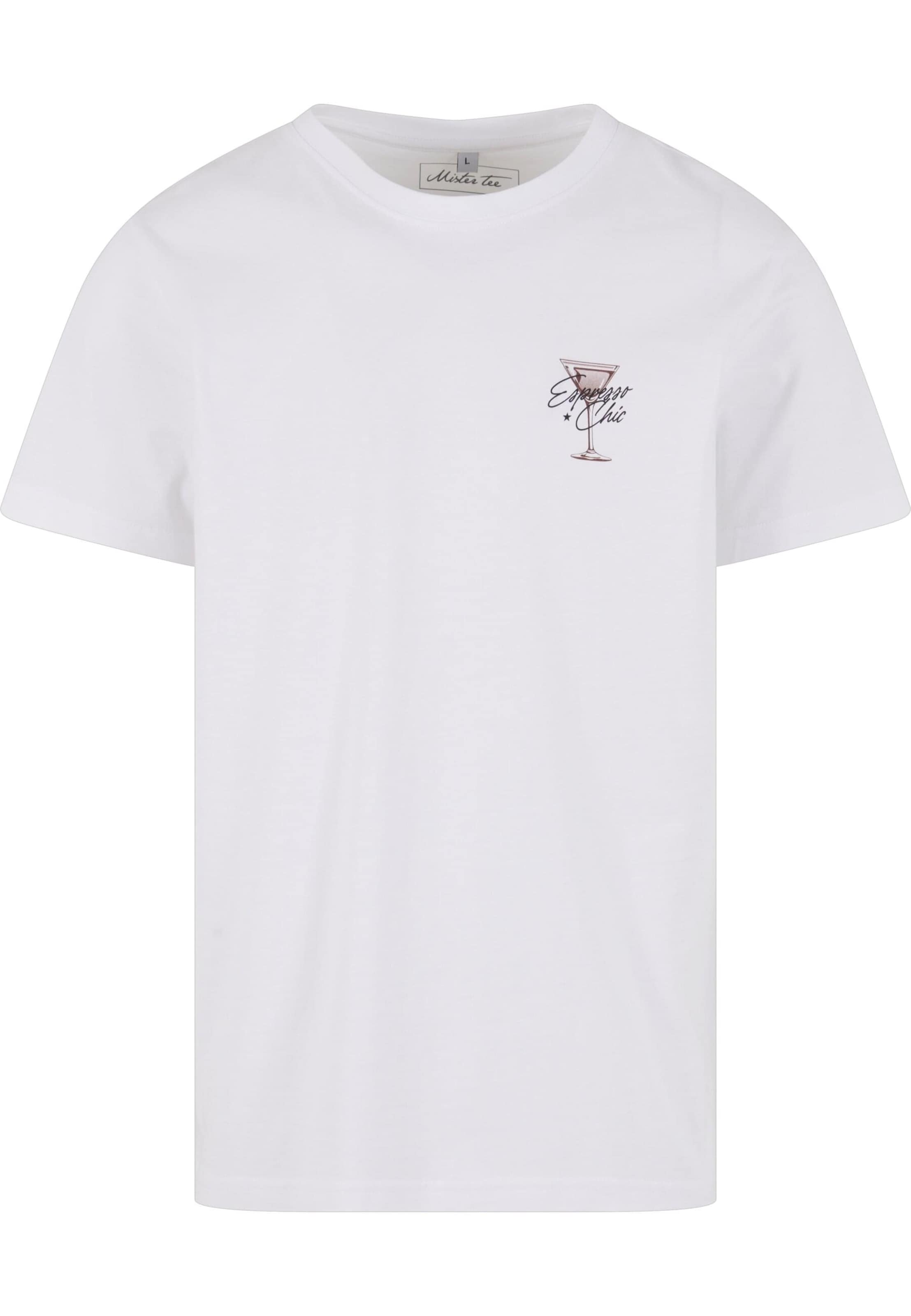 Mister Tee Shirt 'The Espresso Chic' in Wit: voorkant