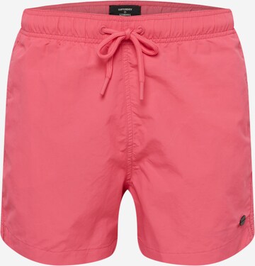 Shorts de bain Superdry en rose : devant