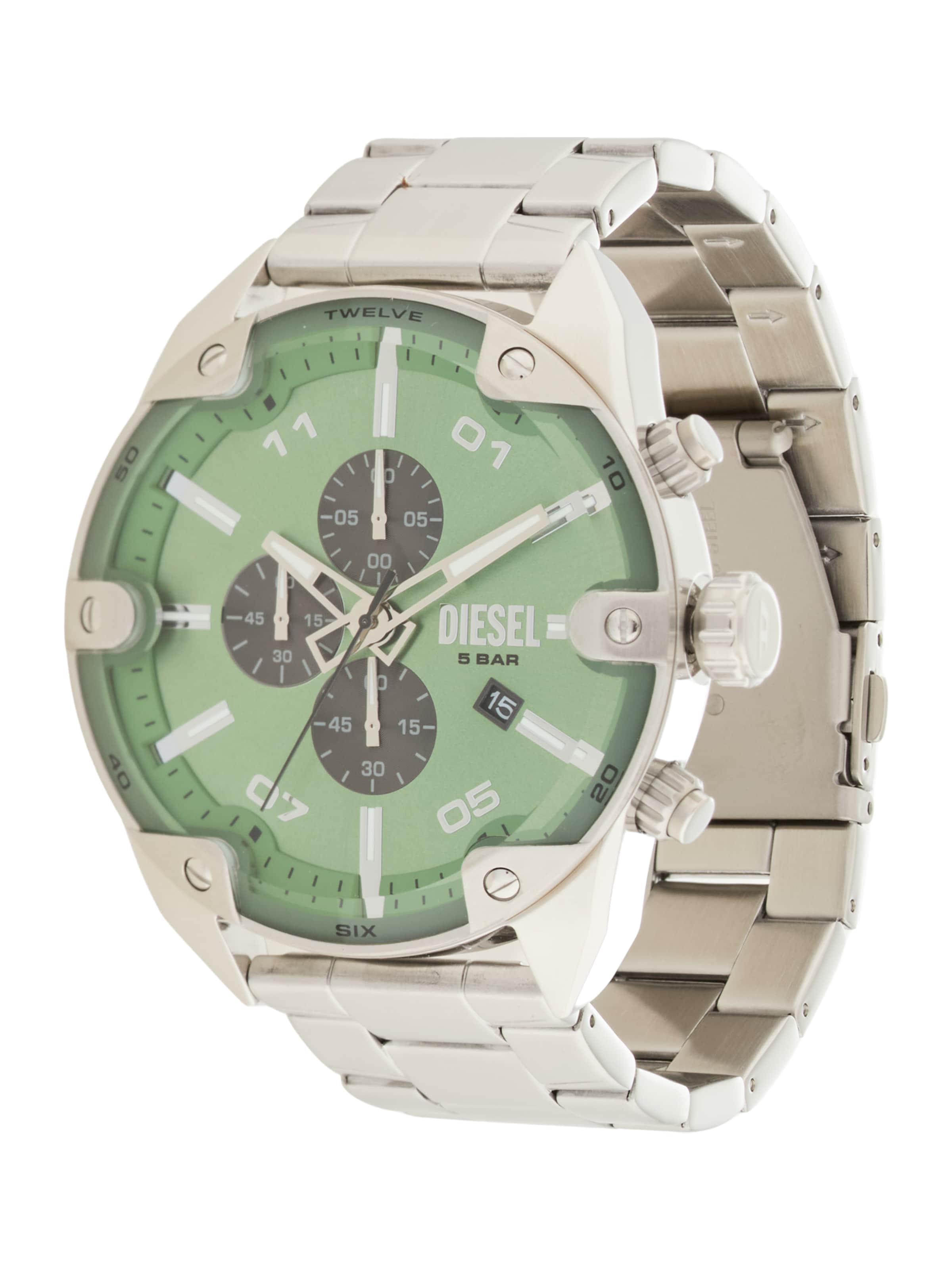DIESEL Аналоговые часы в Серебристый: спереди