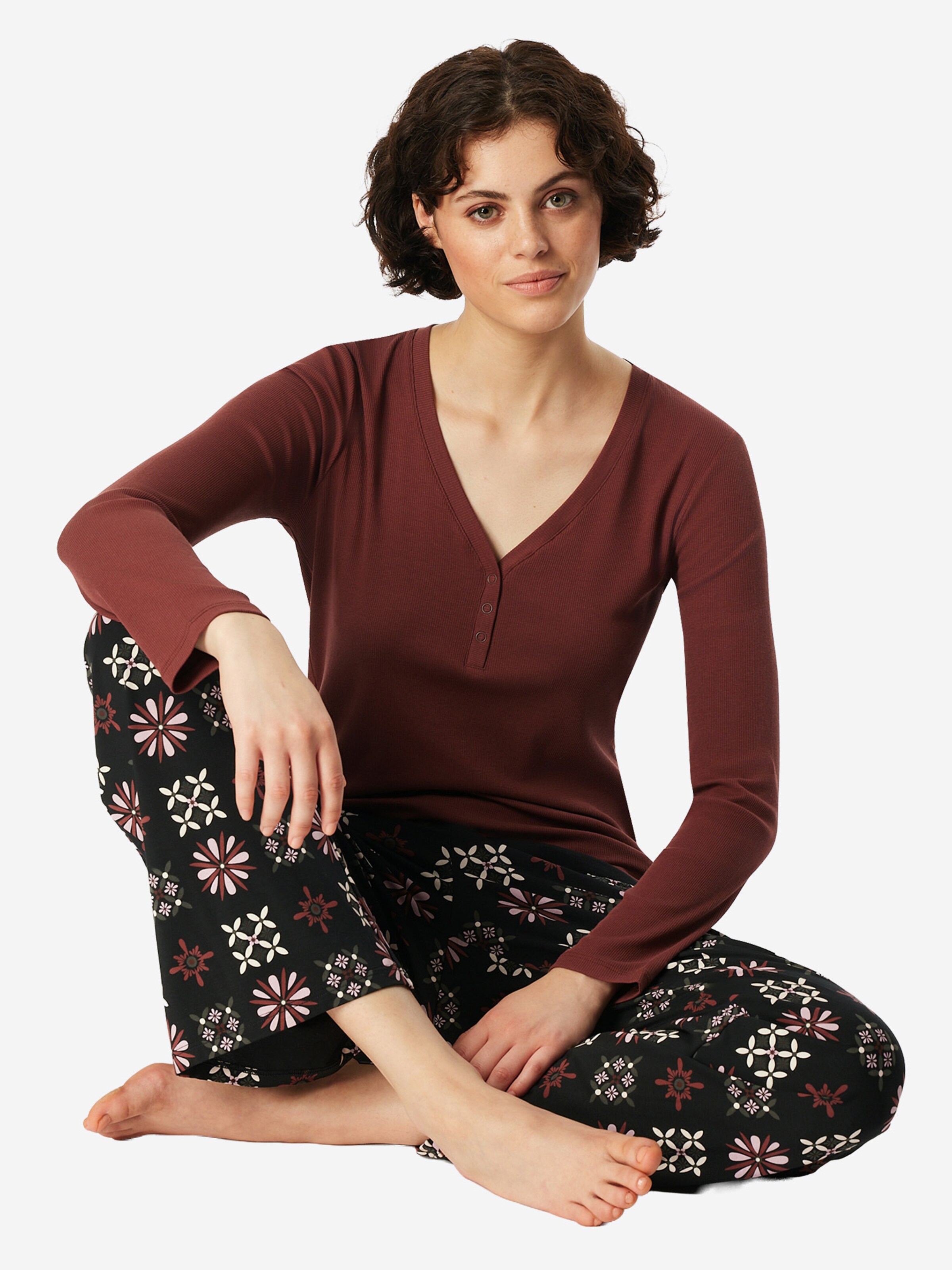 SCHIESSER Pyjamaoberteil ' Mix + Relax ' in Rot