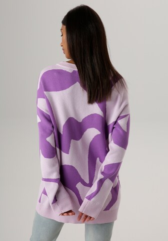Aniston SELECTED Pullover in Lila
