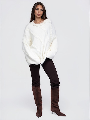 Ombre Pullover in Weiß