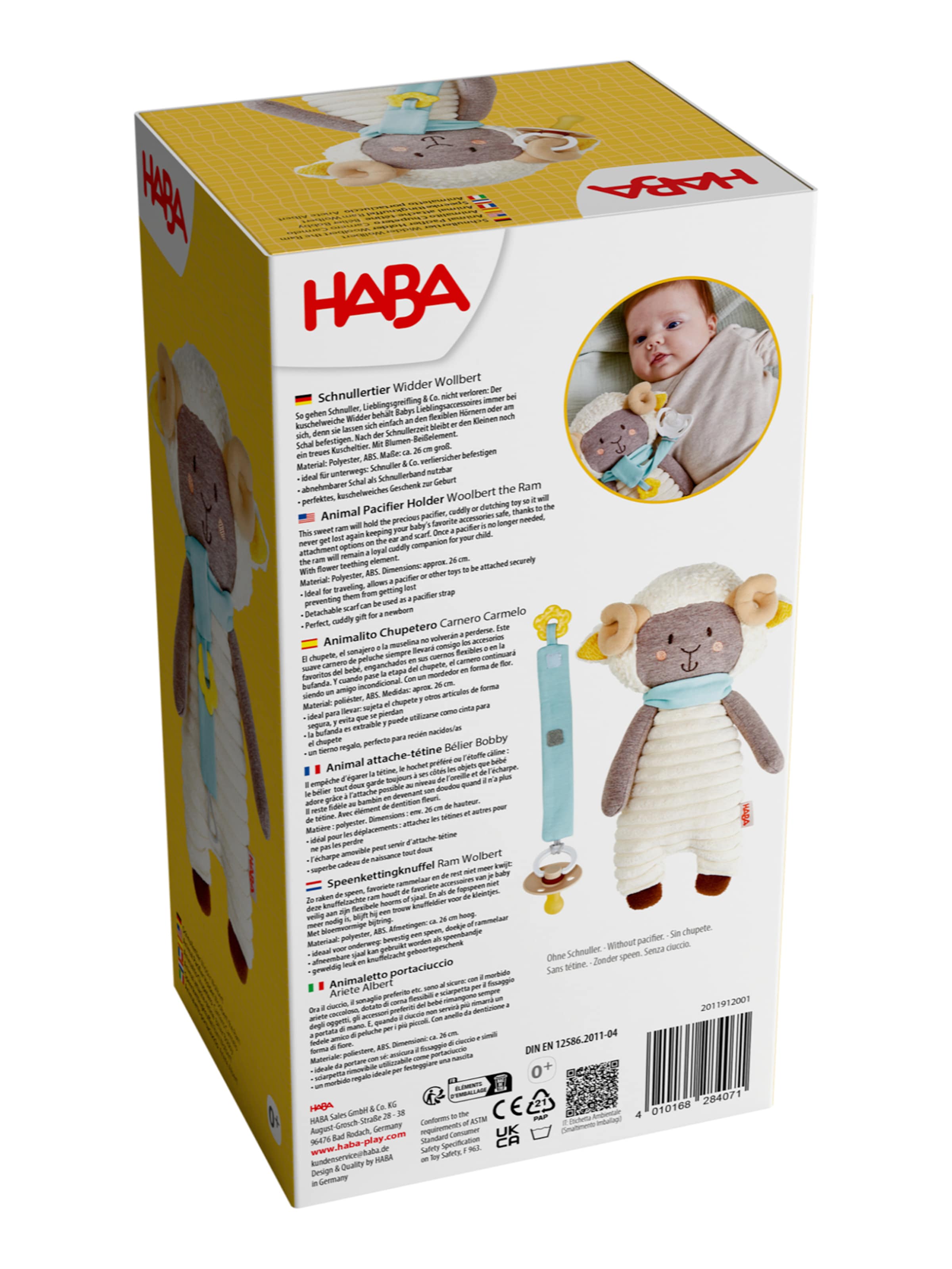 Animaux en peluche 'Schnullertier' HABA en gris